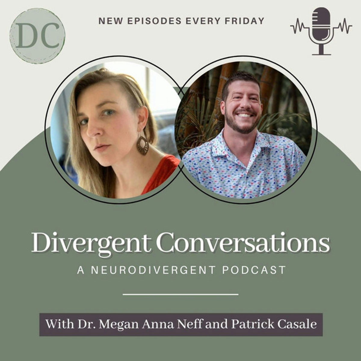 Divergent Conversations - A Neurodivergent Podcast - Dr. Megan Anna Neff and Patrick Casale - Podcast Cover Art